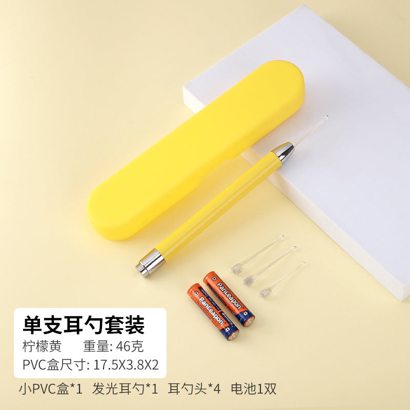 Children's luminous ear scoop suit ear scoop ear scoop baby with lamp ear tweezers booger clip rechargeable battery soft head