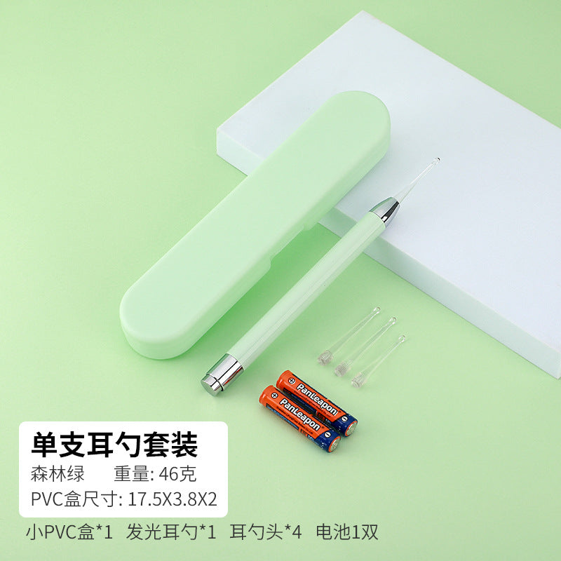 Children's luminous ear scoop suit ear scoop ear scoop baby with lamp ear tweezers booger clip rechargeable battery soft head