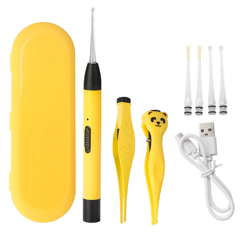 Children's luminous ear scoop suit ear scoop ear scoop baby with lamp ear tweezers booger clip rechargeable battery soft head